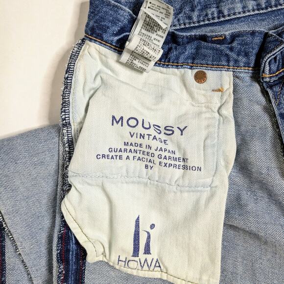 Moussy Vintage Evelyn Cropped Straight 29 High Rise Raw Hem '90s Aesthetic - Picture 9 of 10